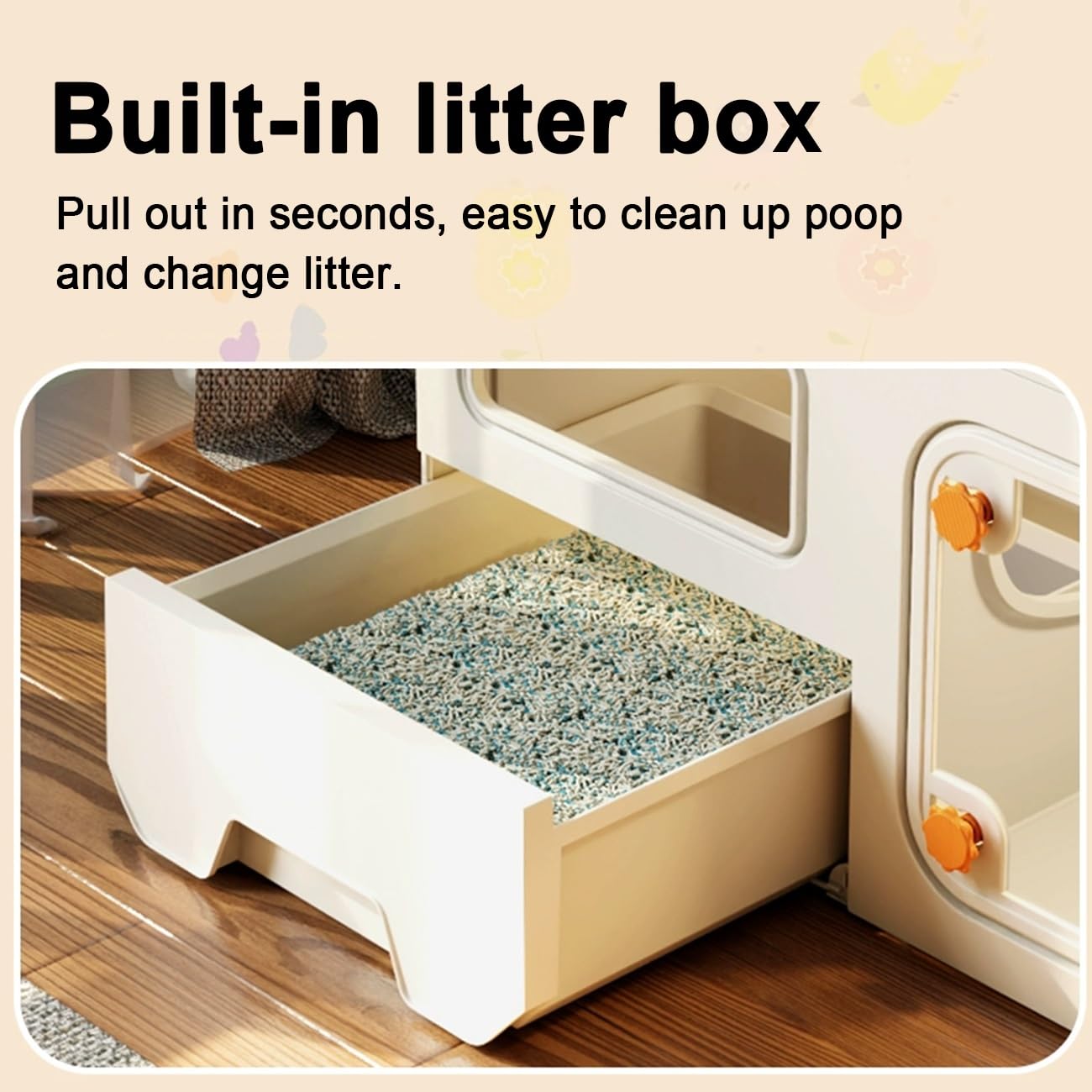 Amazon.co.jp: 猫 ケージ 引き出し式猫用トイレ付き 掃除しやすい 脱走