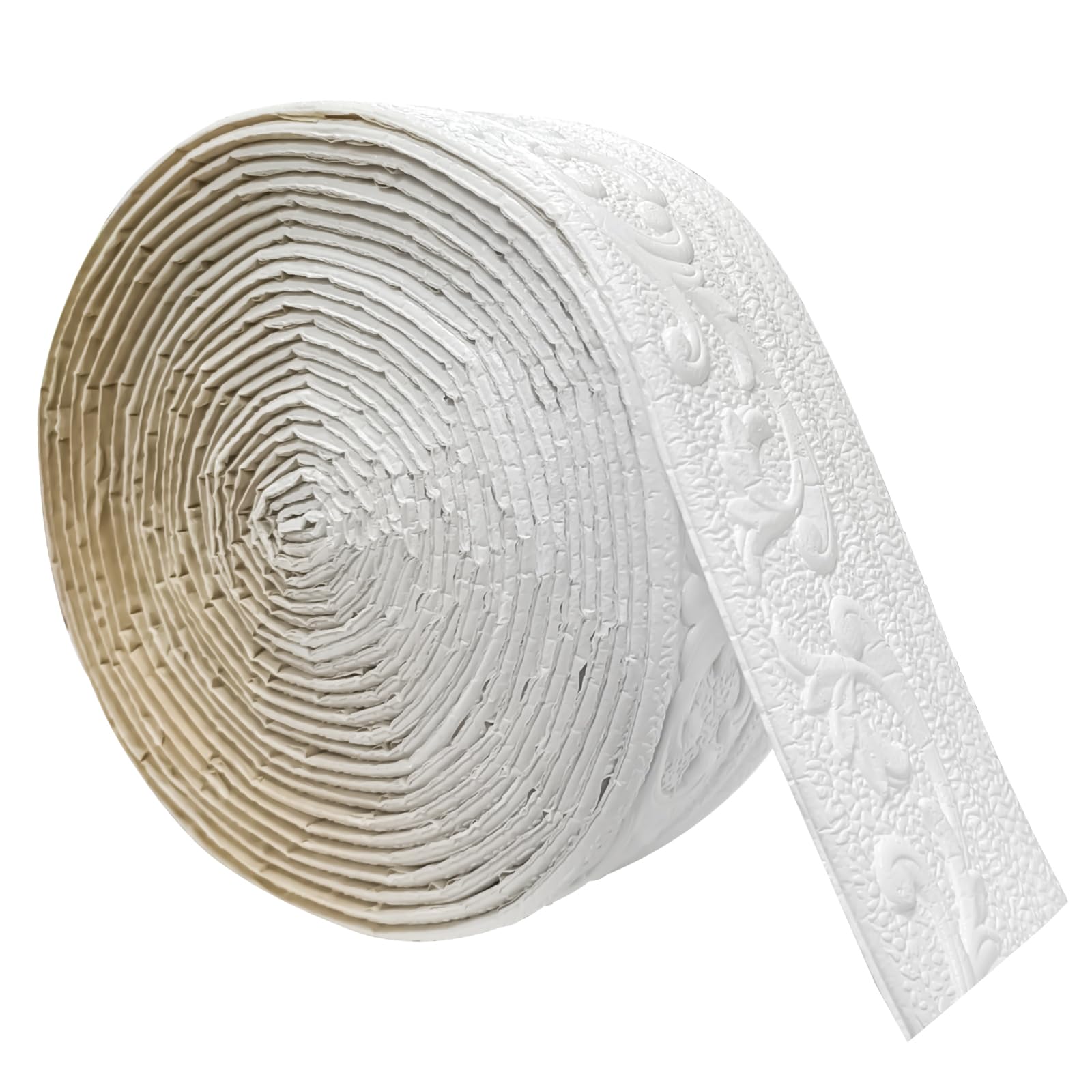 listwa ozdobna, samoprzylepna, 10 m x 8 cm x 5 mm, elastyczna, wodoodporna, do ścian, ścian, sufitów, narożników, linii (biała)