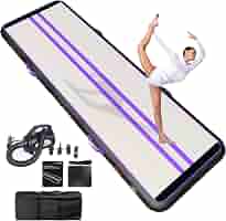 CCLIFE Air Track Tappetino Ginnastica Artistica 3m 10cm con Borsa il Trasporto Pompa aria Casa Yoga Campeggio Palestra Formazione Cheerleading Rosa
