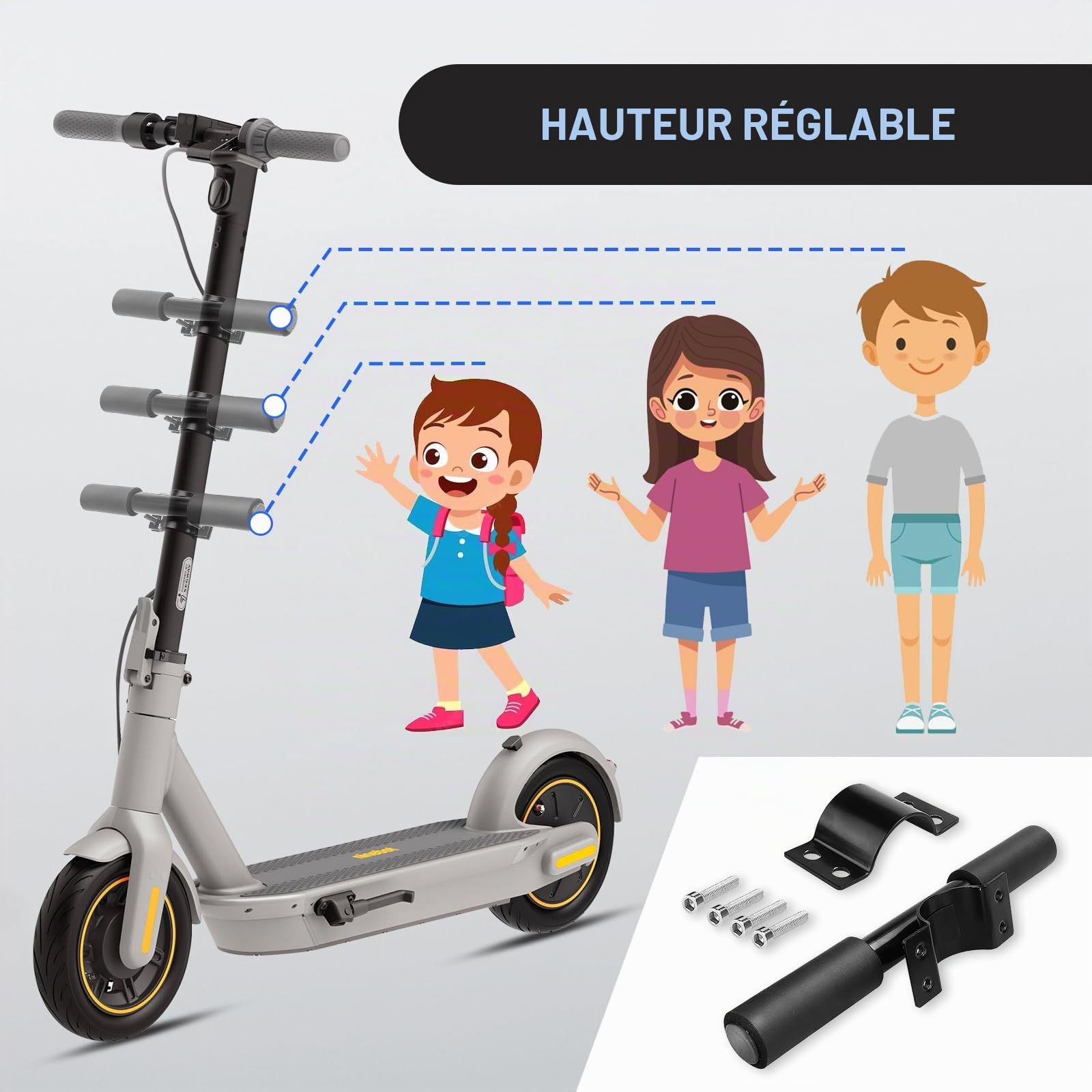SYACHI Accoudoir de guidon de trottinette électrique pour enfants, main courante sûre pour Xiaomi M365/M365 Pro, poignées de guidon pour enfants, pièces et accessoires réglables et sécurisés