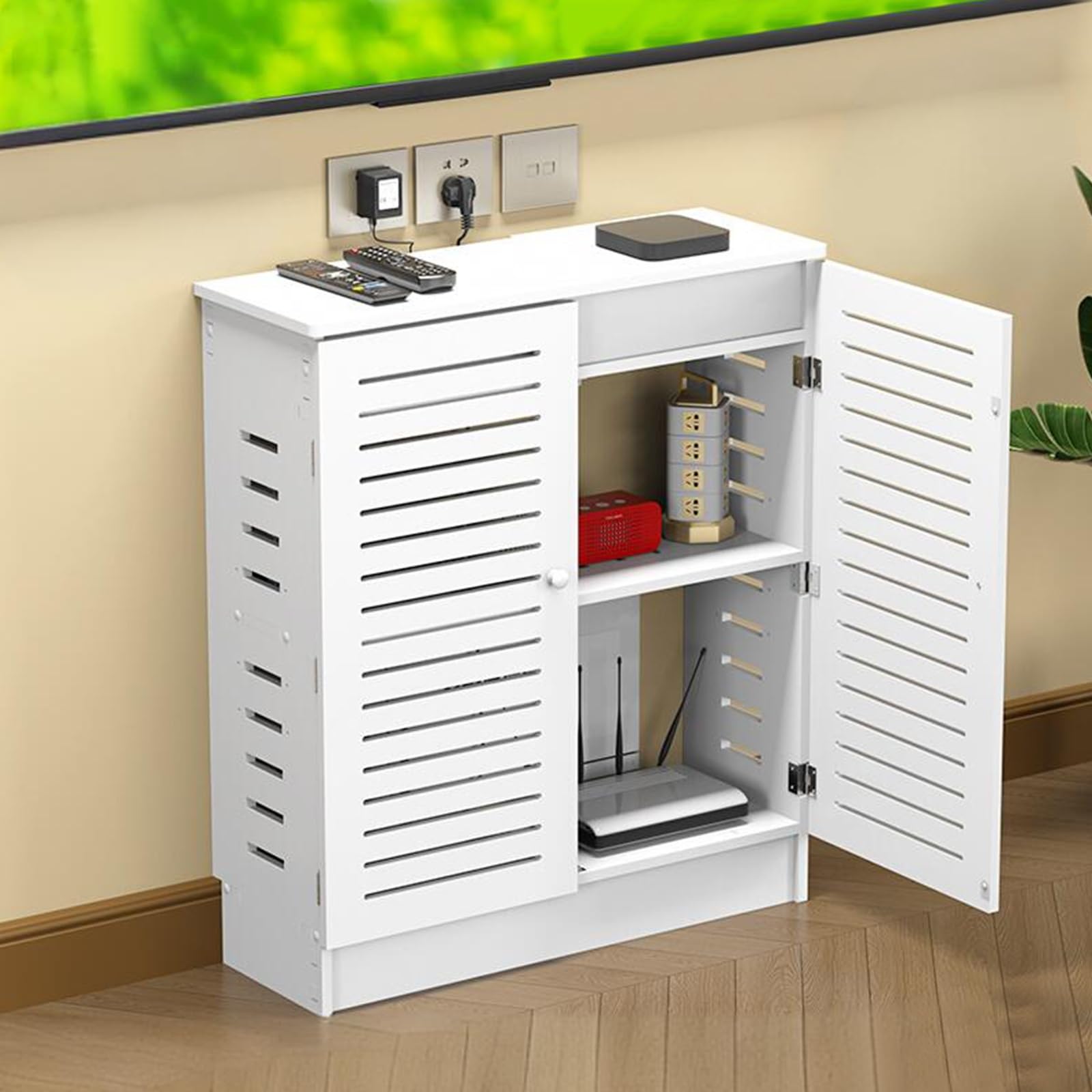 Boîtier de rangement pour routeur WiFi afin de cacher les câbles au sol