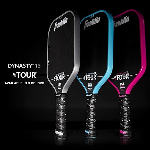 Miniatura 7 de Franklin Sports Paletas de pickleball Pro  Serie FS Tour de fibra de carbono cruda T700  Aprobado por Pickleball de Estados Unidos  Borde inyectado