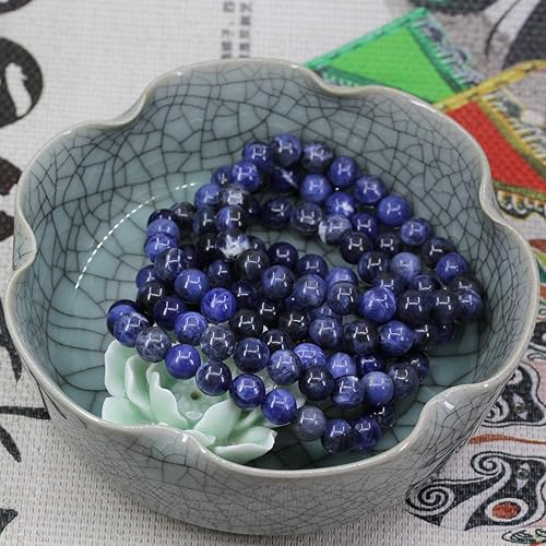 Miniatura 3 de Amandastone Pulsera elástica de cuentas redondas de 0.315 in con piedras preciosas naturales de 7 pulgadas