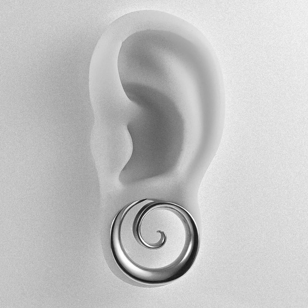 Vankula Dilatatori Lobo Sella tunnel dilatatore orecchie in Acciaio inossidabile Spirale lobi piercing espansori Gioielli Uomo Donna 8mm a 25mm