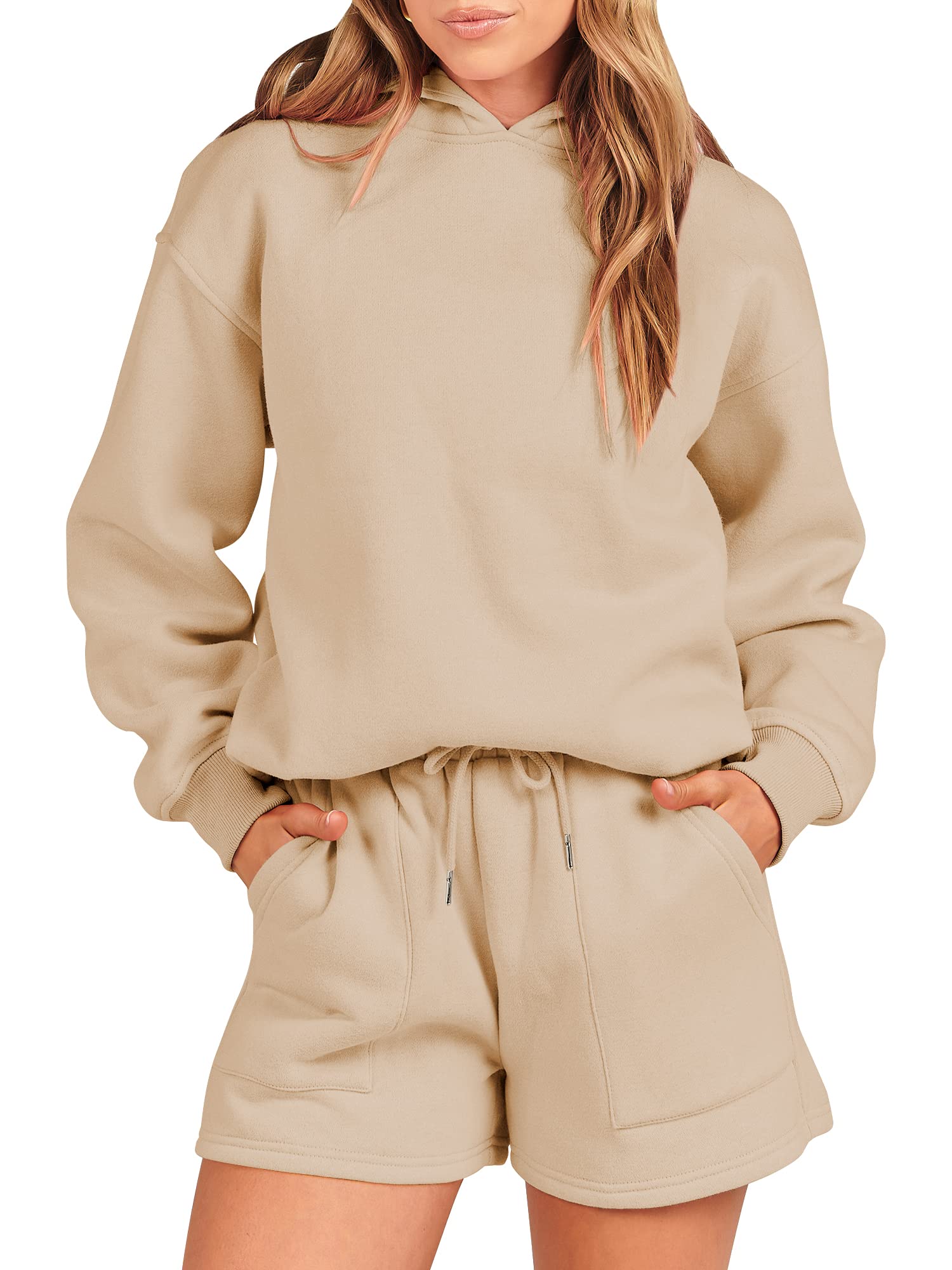 XL) ANRABESS Women 2 Piece Outfits Hoodie Short Set Oversized Sweatshirt Shorts Sweatsuit Y2K Clothes