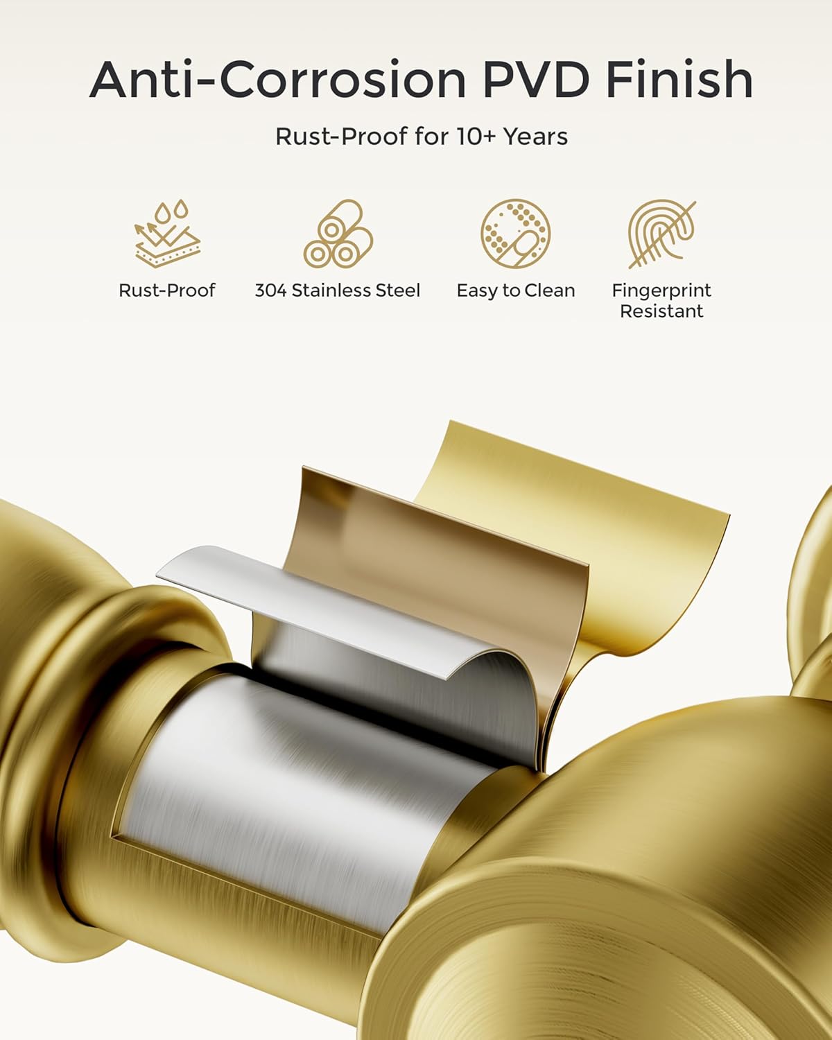 Towel Hook for Bathroom 2 Pack, Stainless Steel Robe Coat Hook Wall Mount, Heavy Duty Towel Hanger for Kitchen, Bedroom or RV(Brushed Gold)