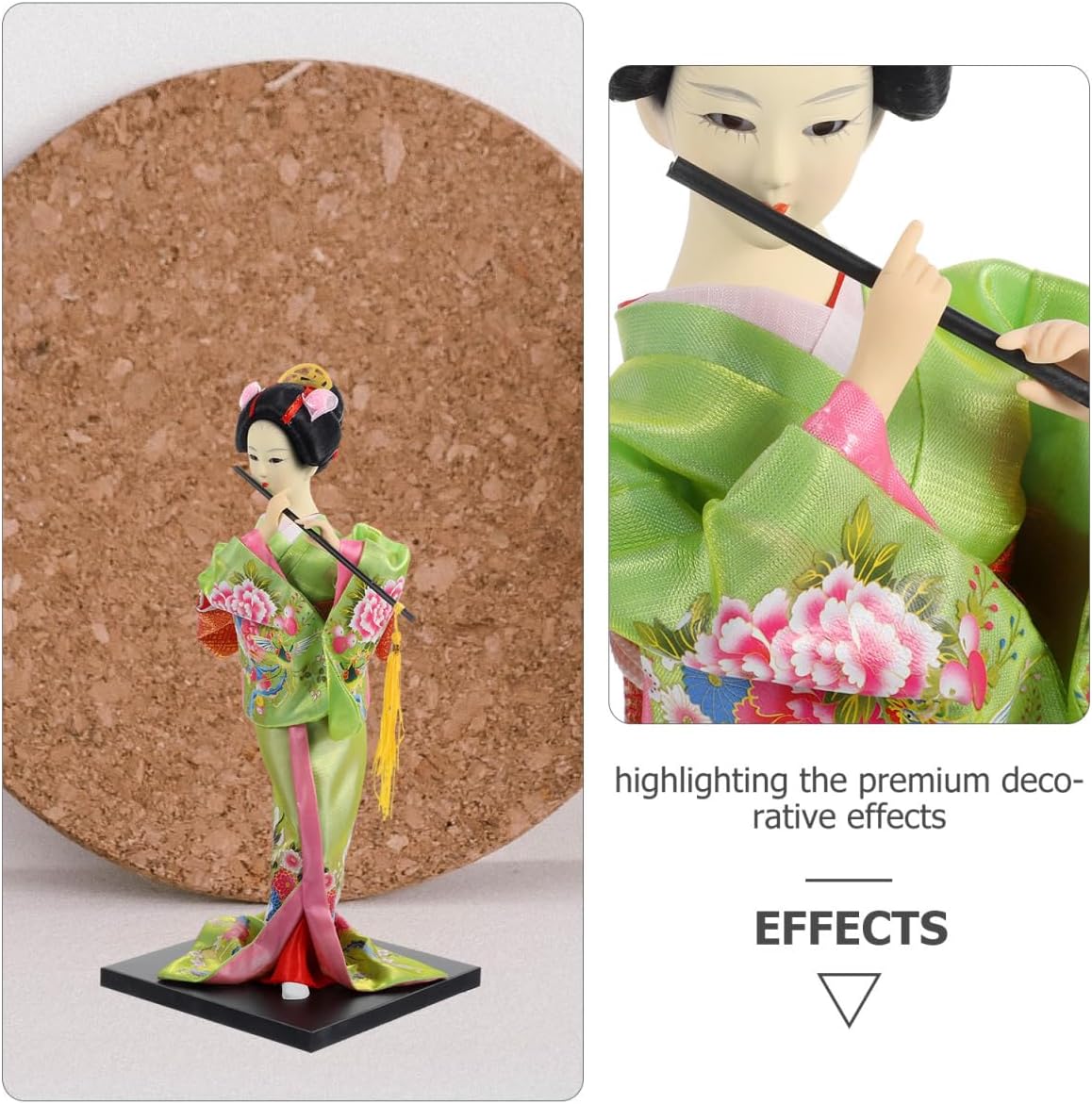 STOBOK 12 Inch Japanese Geisha Doll - Traditional Kimono Figurine for Home Decor, Party Decoration, and Collectible Display