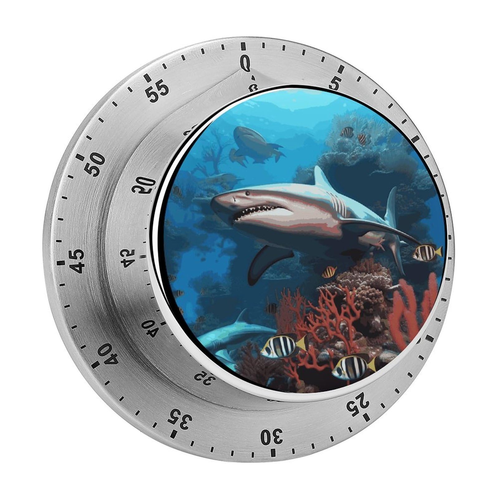 Adfgyerh Style Submarine Shark Coral Timer For Cooking, Kitchen Timer Magnetic No Batteries Required, Mechanical Timer With Loud Alarm, For Fitness Baking Exercise Oven