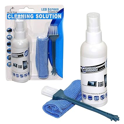 Storite 3 in 1 Screen Cleaning Kit with Microfiber Cloth and Brush for Electronic Screens (100 ml)