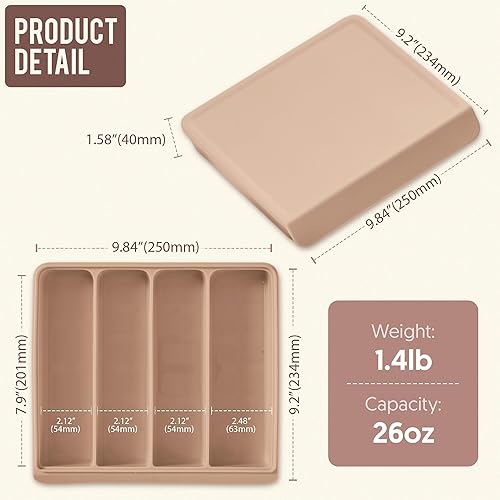 Miniatura 7 de Recipientes de silicona para almacenamiento de alimentos con tapas herméticas, moldes de silicona para congelador de doble sellado de 26.4 onzas a