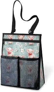 Funny Flower Pig Portable Shower Bag for Travel Gym Camp Beach Tote Shower Caddy Bags Hanging Toiletry Organizer for Bathroom Dorm Room Essentials