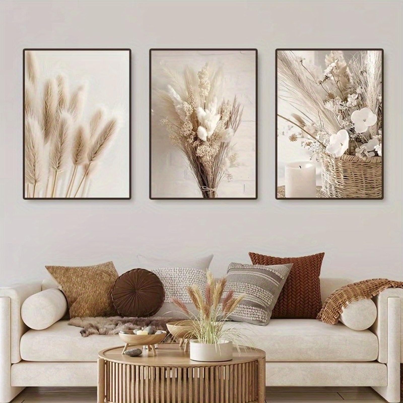 JORCEDI 3PCS Vintage Floral Poster Set, Abstract Canvas Art with Botanical Prints, Elegant Wall Decor for Living Room, Bedroom and Office, Unframed (21 * 30cm)