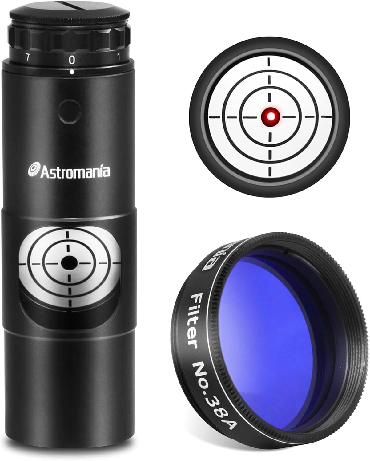 Astromania 1.25" Color/Planetary Filter - #38A Dark Blue - Bundle with - Laser Collimator Alignment 1.25 Inch