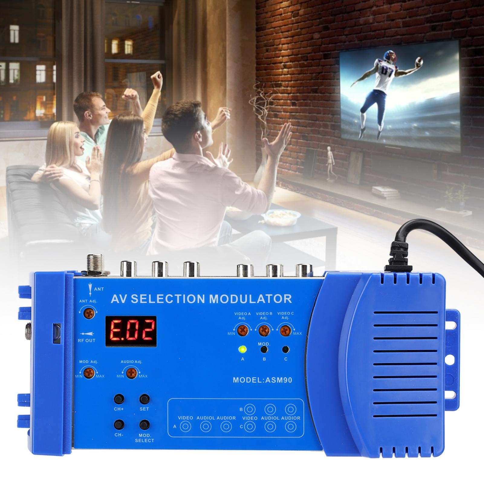 HF-Modulator Kompakter HF-Modulator Audio-Video-TV-Wandler RHF UHF-Signalverstärker AC 100-240V
