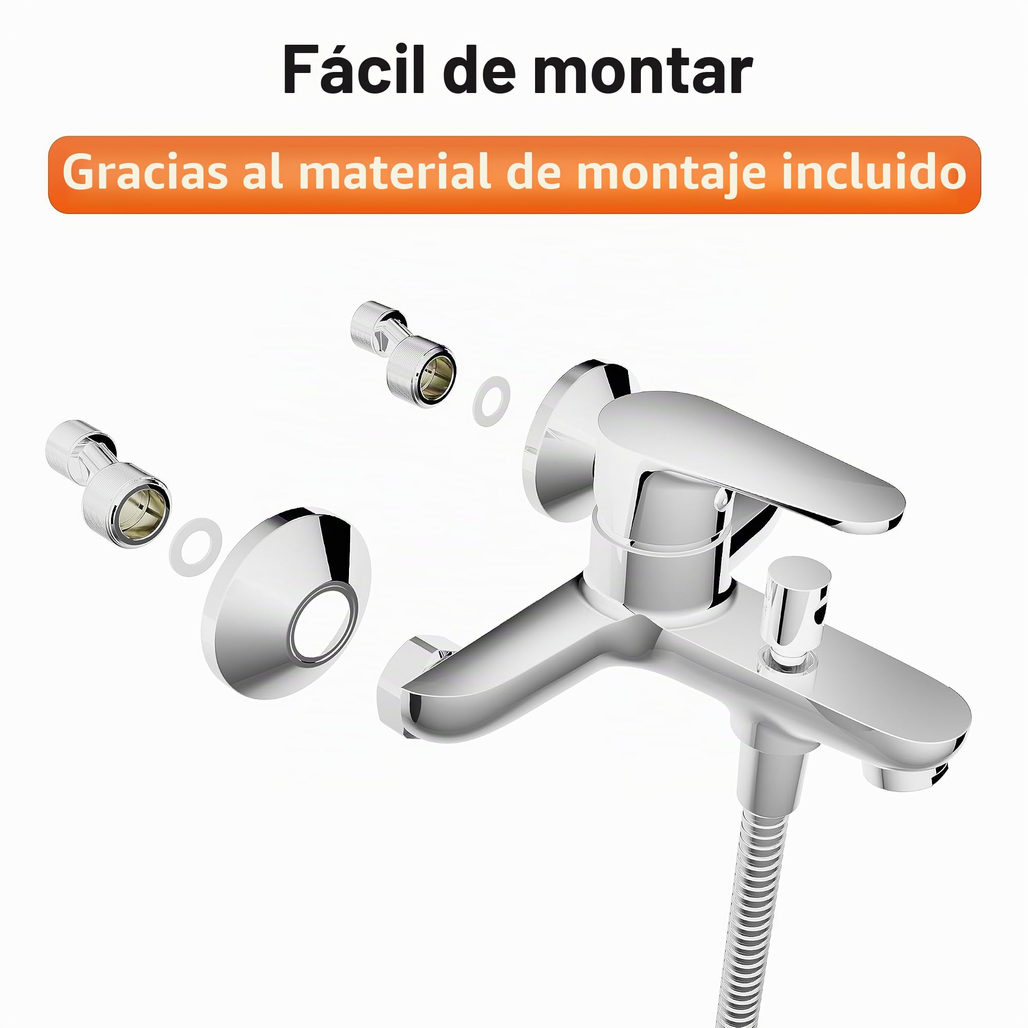 EISL NI023CALCR Claudio NI023CALCR-Grifo bañera Cromado, con desviador Entre caño y Ducha Monomando