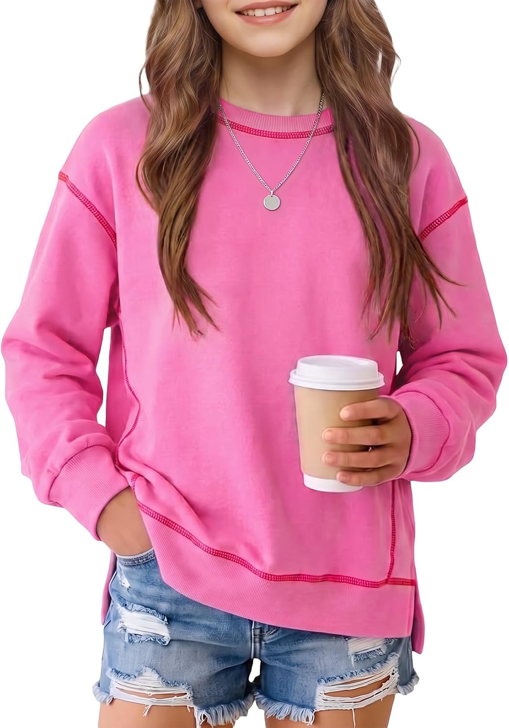 blibean Girls Sweathirts Pullover Long Sleeve Tops Size 6-15