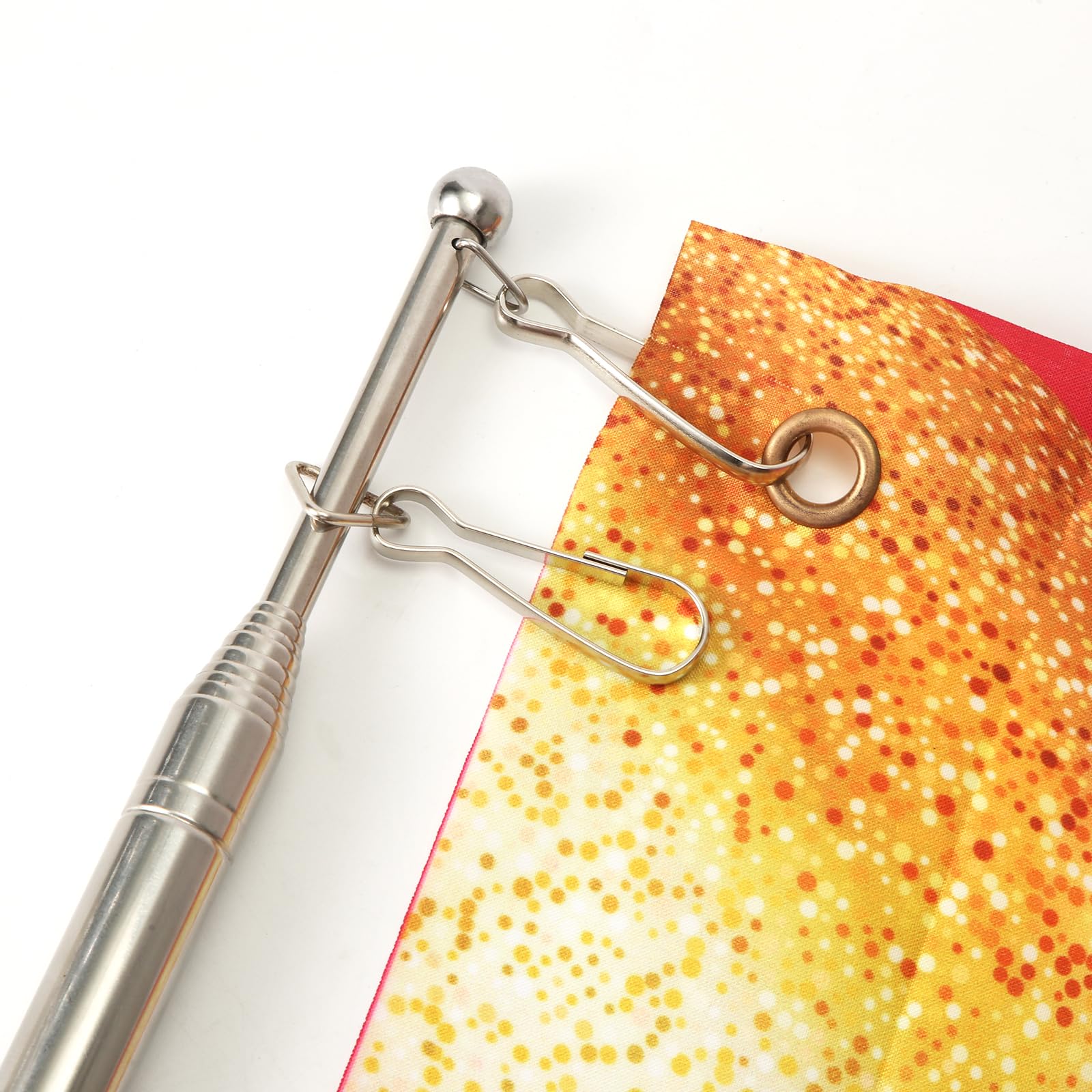 Kikuo 2M Portable Telescopic Handheld Flag Pole, 2 Extendable Flagpole