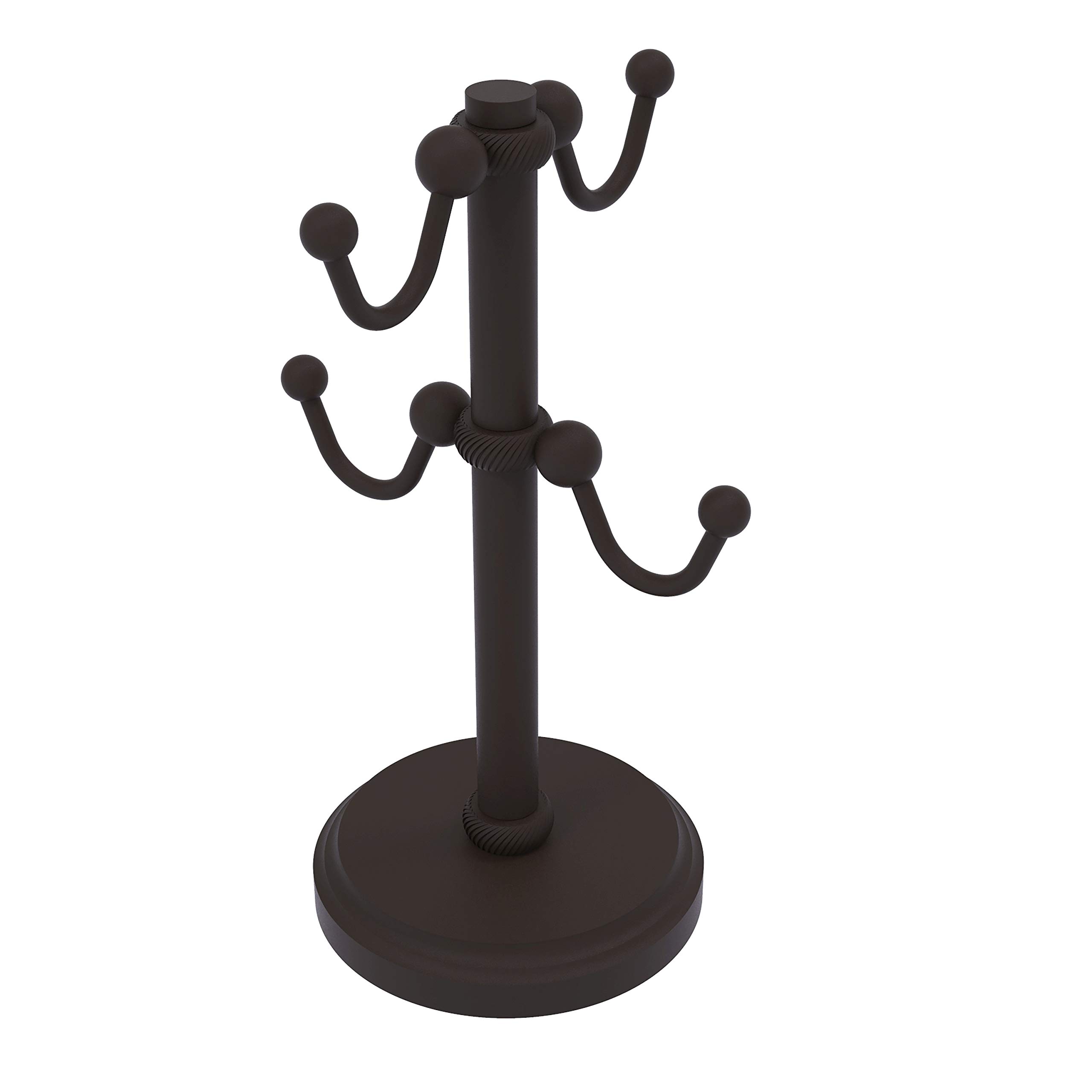 Allied Brass Countertop 4 Twisted Detail Coffee Mug Holder, Oil Rubbed Bronze