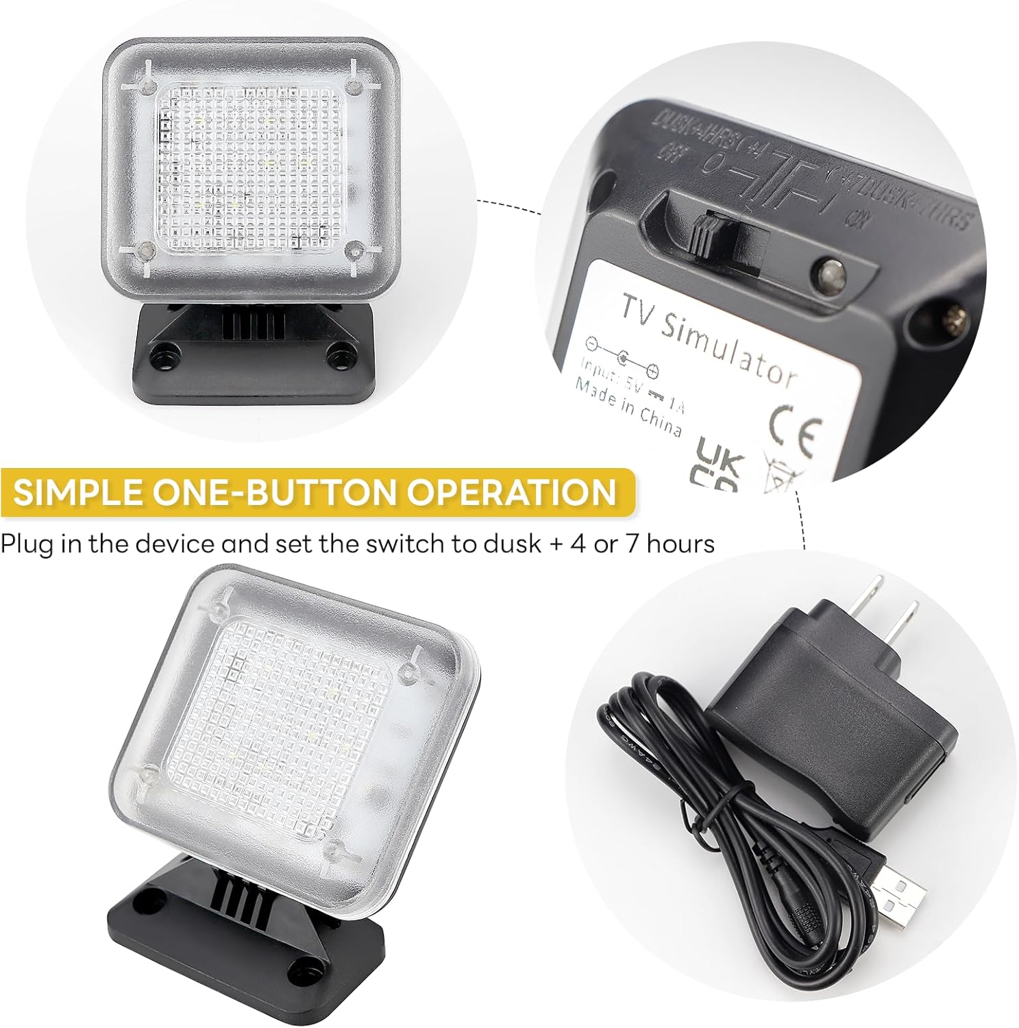 LED Fake TV Light Anti-Thief TV Simulator Burglar Deterrent Fake Television Home Security Light Crime Prevention Device