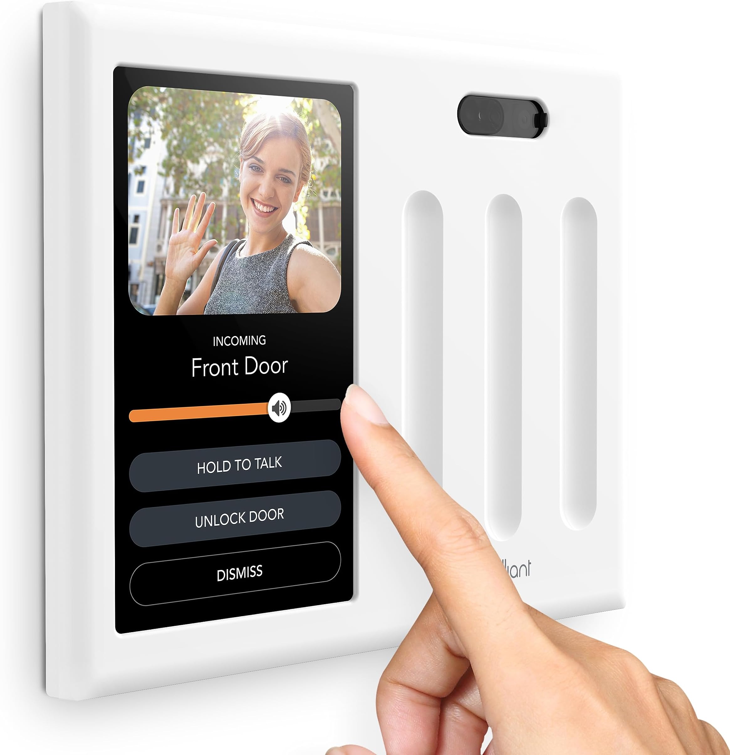 Brilliant Smart Home Control (3-Switch Panel) — Alexa Built-In & Compatible with Ring, Hue, Google Nest, Wemo, SmartThings, Apple HomeKit — In-Wall Touchscreen Control for Lights & Music (Renewed)