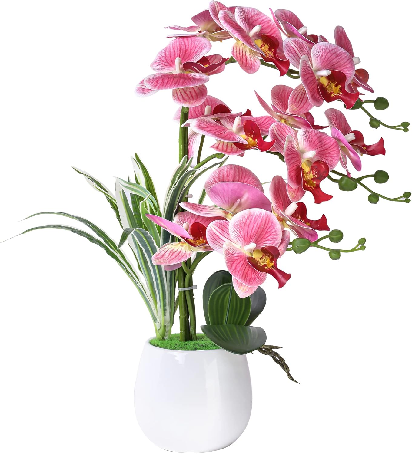 W&W Artificial Orchid Plants and Flowers with Vase, Fake