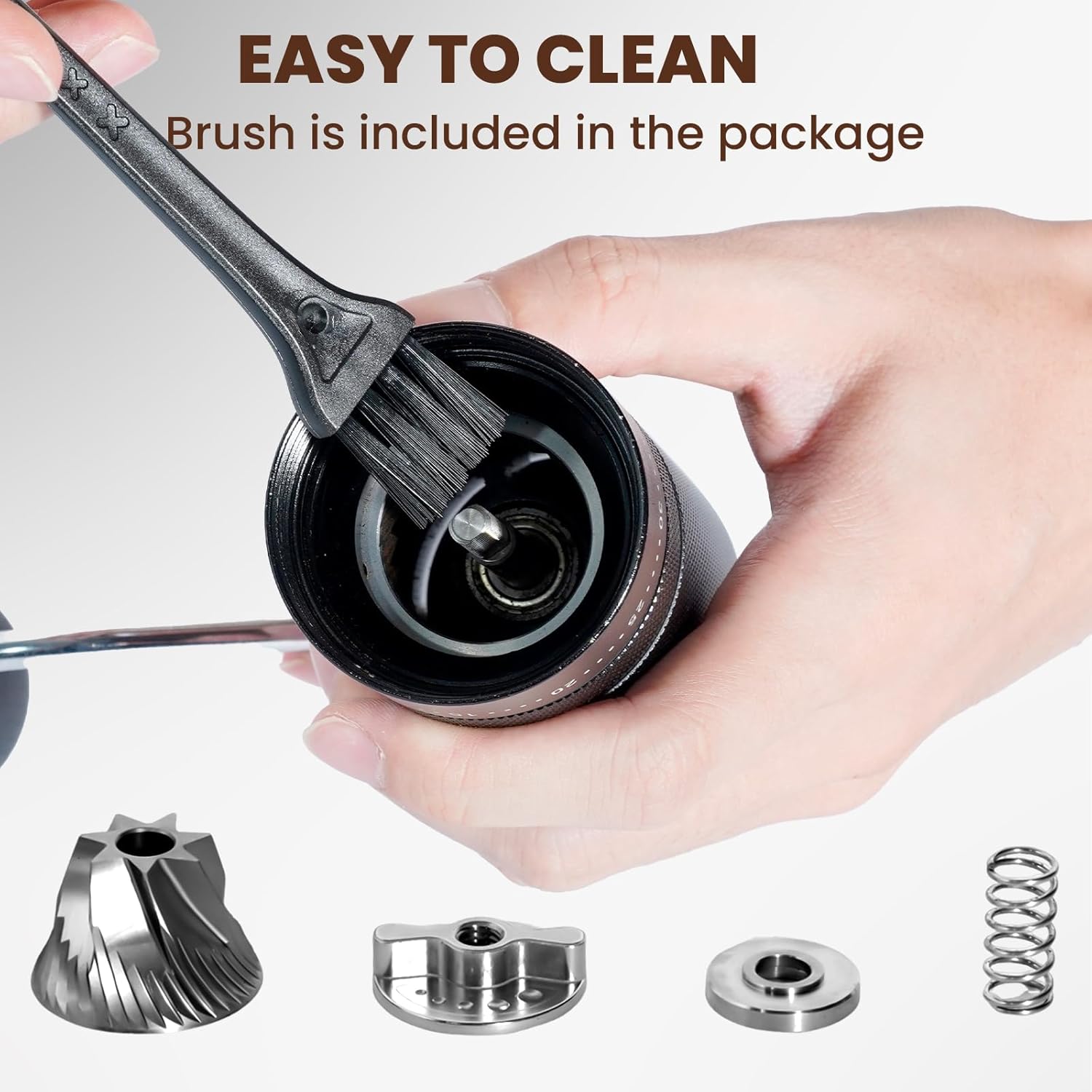 Manual Coffee Grinder with 60 Adjustable Settings, Portable Hand Coffee Bean Mill with 28g Capacity, Stainless Steel Conical Burr Coffee Bean Grinder for French Press, Pour Ove,Gifts for Coffee Lovers - Image 3