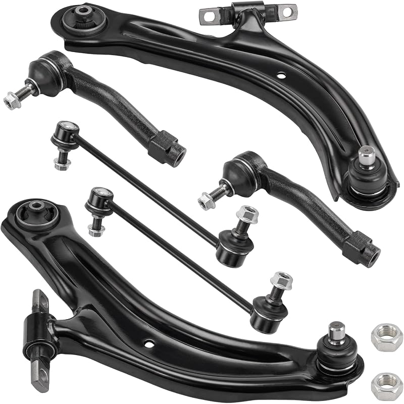 Kit de suspensão dianteira inferior KAX com braços, pivôs, bieletas e terminais de direção para Nissan Sentra 2007–2012 – 6 peças