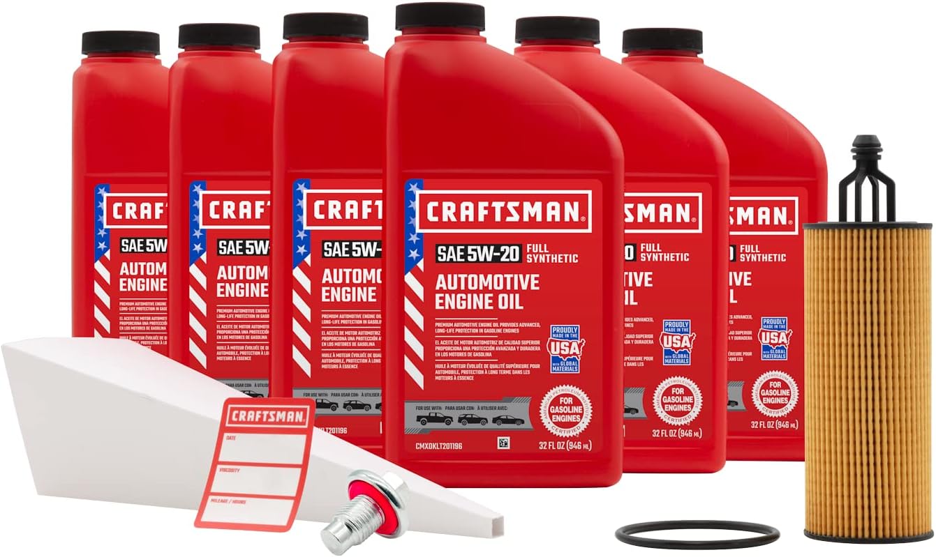 CRAFTSMAN 6 Quart 5W20 Full Synthetic Oil Change Kit
