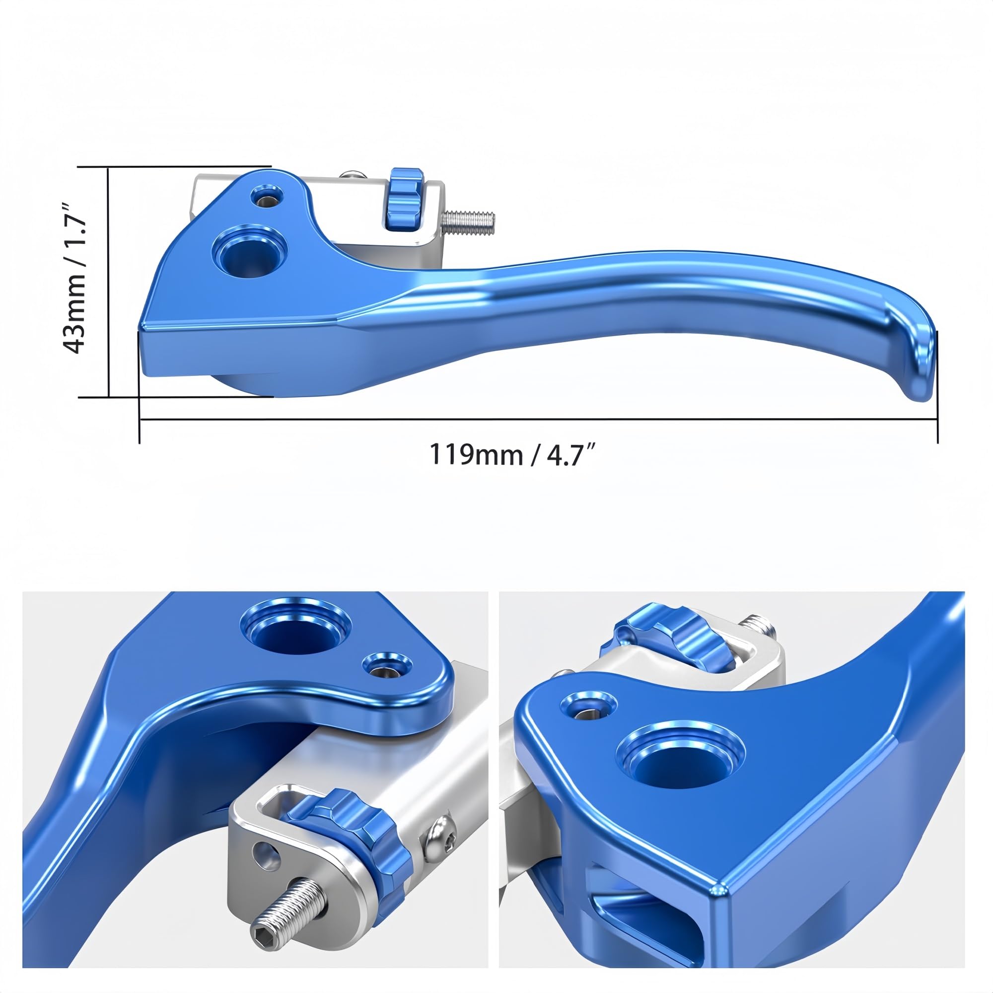 Motorrad-Kupplungshebel CNC-gefräster kurzer Kupplungshebel für Husqvarna TE 300, 250, 150, FE 501, 450, 350, FX, FC 125 (2022–2025)(Blau)