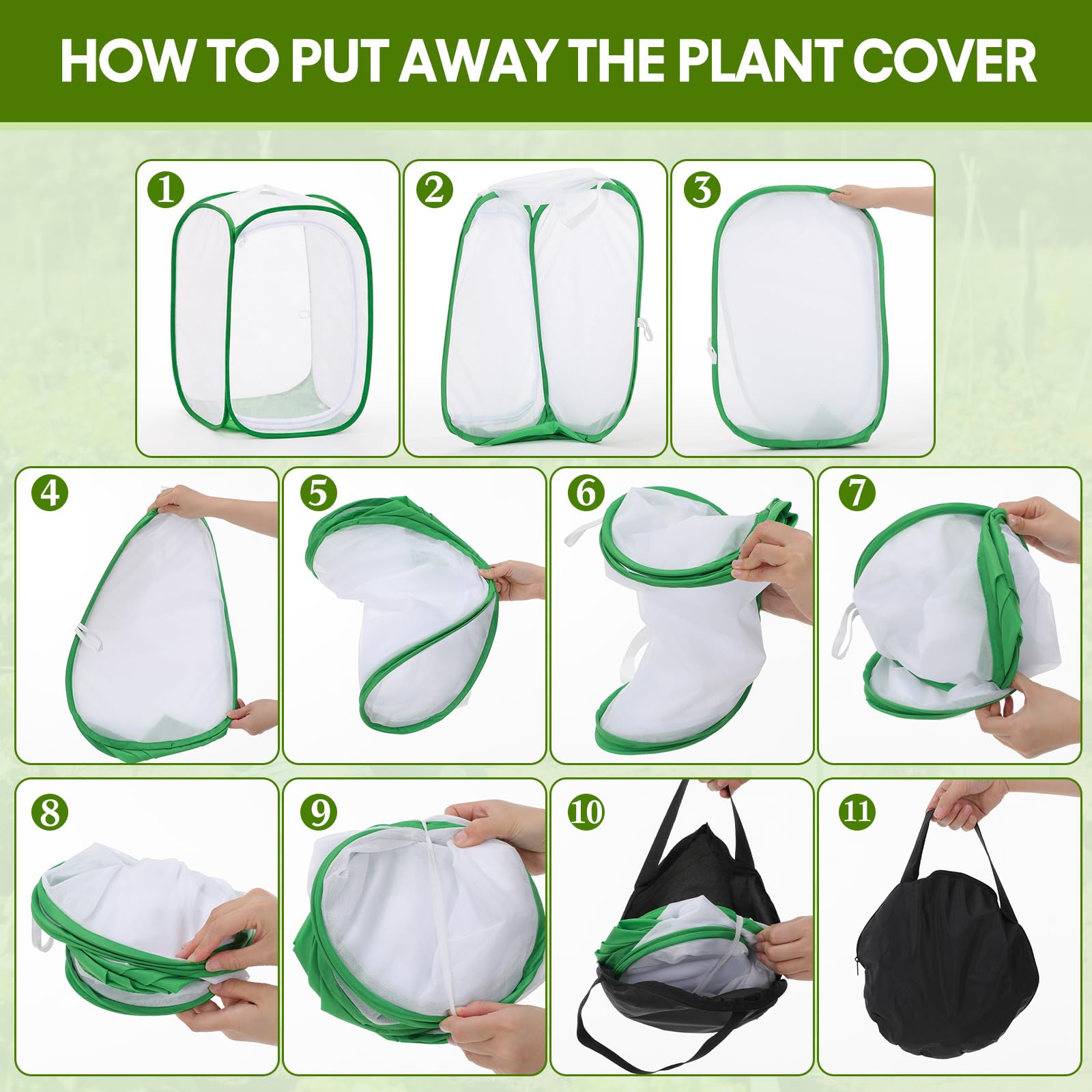 Gilprop 2 Pack Outdoor Mesh Plant Enclosures 23.6" Tall Crop Cage for Fruit Vegetables, Flowers and Herbs - Image 7