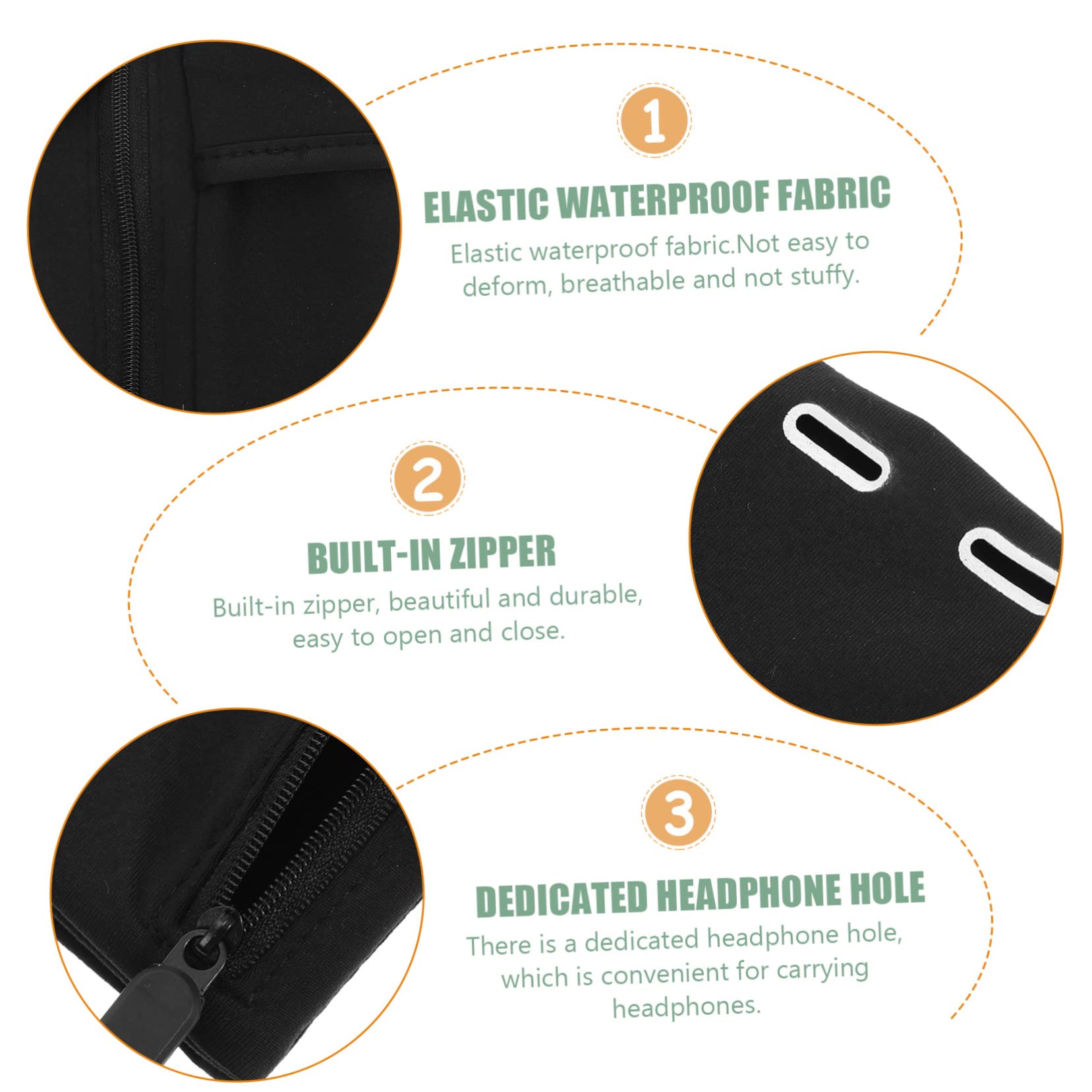 Housoutil 5 Fundas para Teléfono de Brazo para Deportes Correr Reproductor de Música Y Llavero para Actividades al Aire