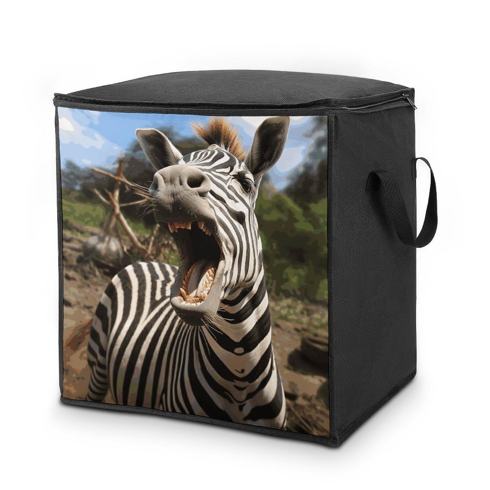 Fekiloot Style Funny Zebra Storage Bags With Reinforced Handles,Moving Bag With Zipper,Closet Organizers,Compression Packing Cubes