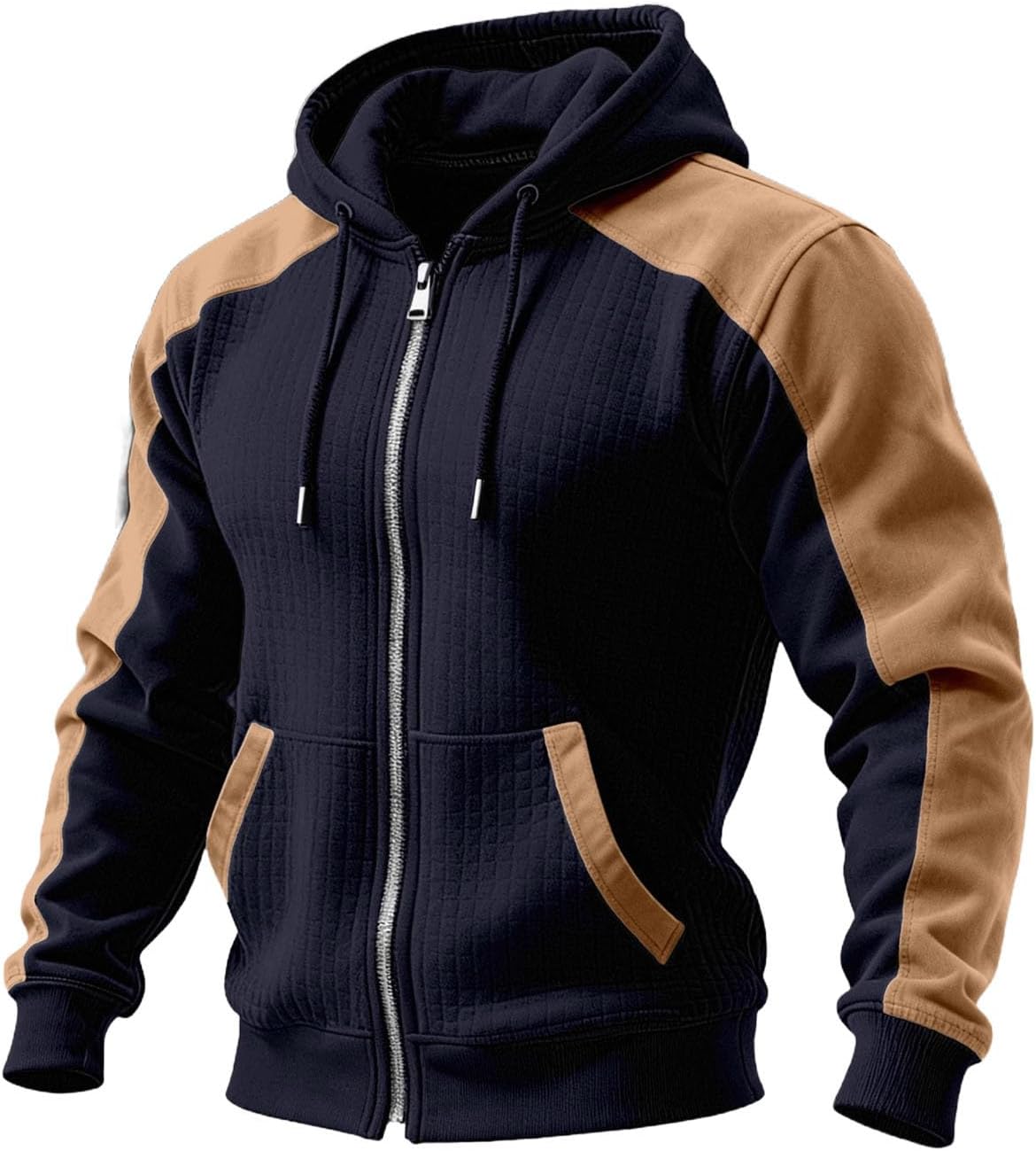 Zip up Shirts for Mens Long Sleeve Patchwork Pullover with Pocket | Slim Fit Fleece Hoodie,Thermal Athletic Shirt,Outdoor,Golf,Fishing,2026 Fashion Outfits,Fall Clothes