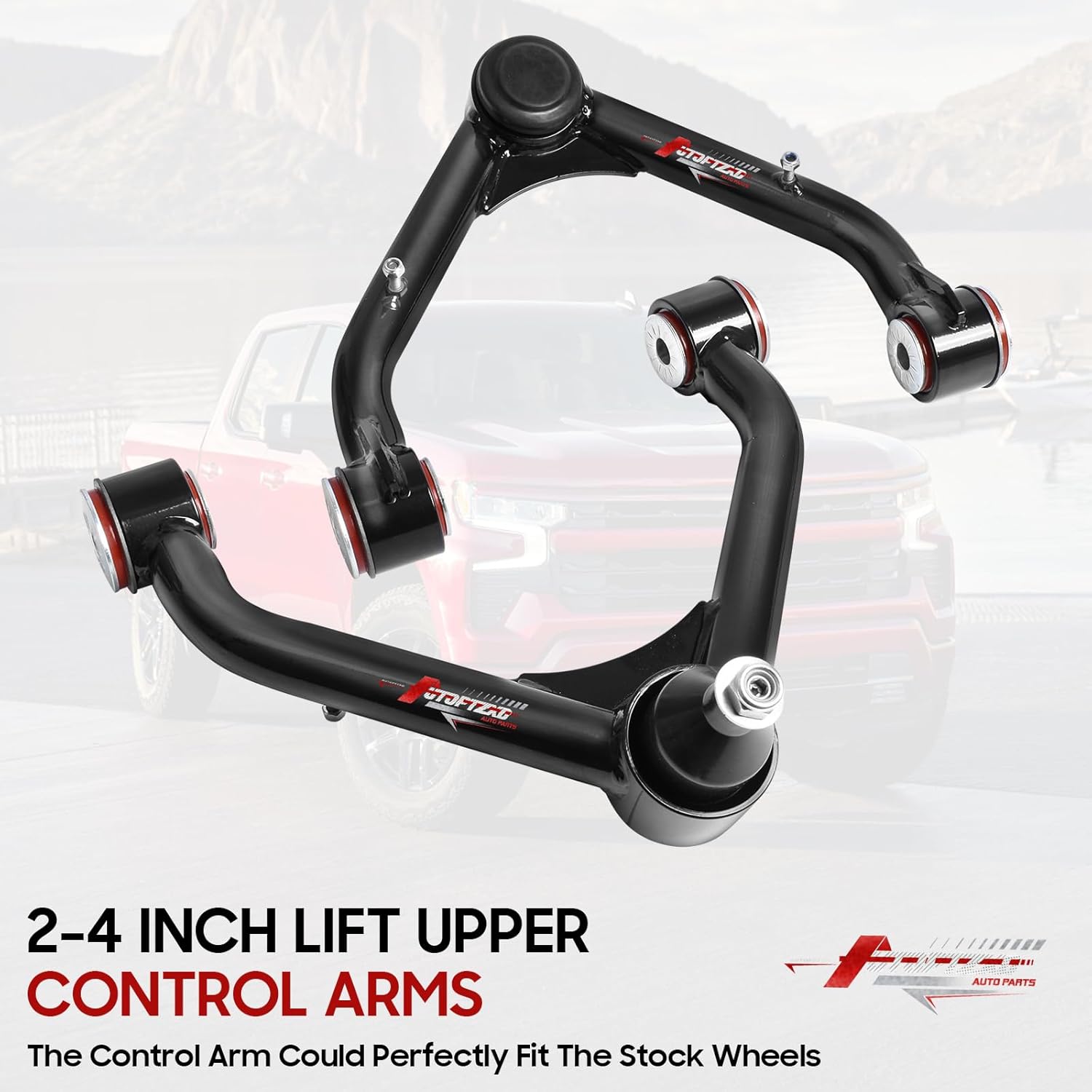 2-4" Upper Control Arms for 1999-2006 Chevy Silverado 1500/GMC Sierra 1500, Suspension Front Tubular Control Arm for 2000-2006 Suburban Yukon XL 1500 with Ball Joint, 2Pcs