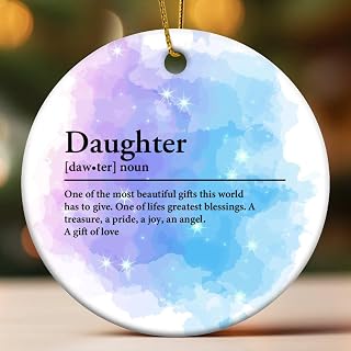 Daughter Noun Definition Christmas Ornaments Word Description Keepsake Gift Holiday Christmas Tree Party Decorations Round Ceramic Souvenir for Neighbor Friends