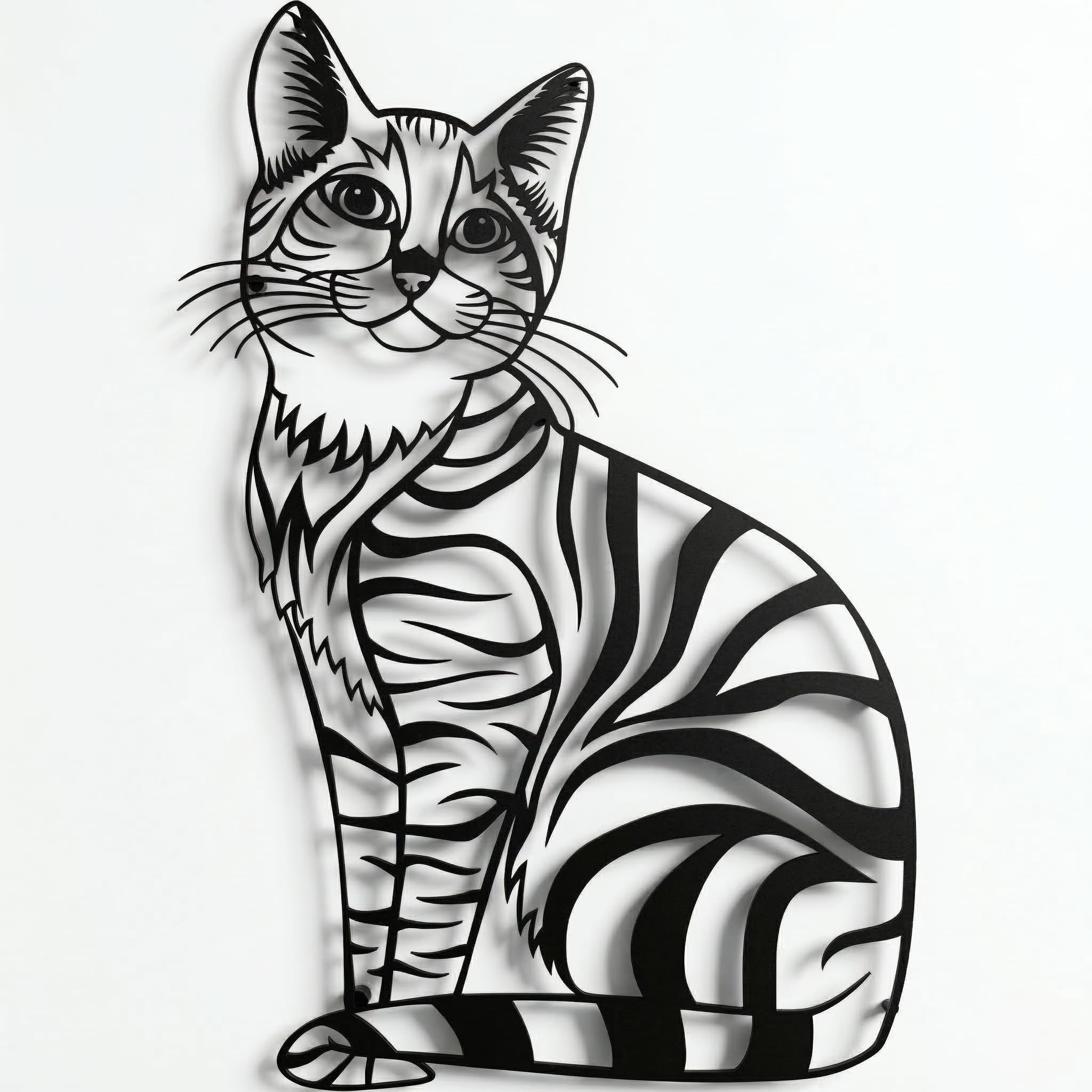DEKADRON Décoration murale en métal, chat mignon, décoration d'intérieur, décoration de salon, (61 x 90 cm)