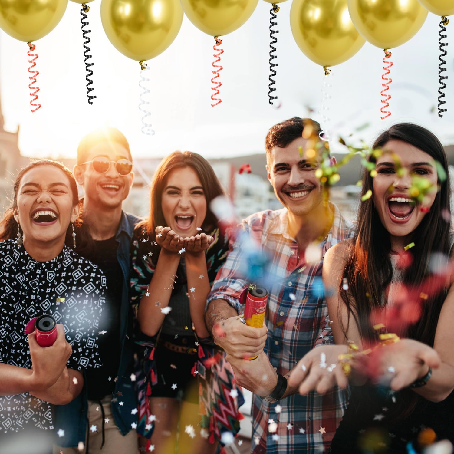 TONIFUL 300 Yards Curling Ribbon-Balloon Ribbon-Balloon String for Art&Craft Decor,Gift Wrapping,Ribbons and Bows for Christmas New Year Birthday Gifts Graduation Supplies (Black Red White) - Image 4