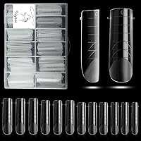 Vista 7 de 120 piezas de formas de uñas dobles, 12 tamaños, extensión media mate, poligel, cubierta completa, moldes de uñas con constructor de escalas, uñas