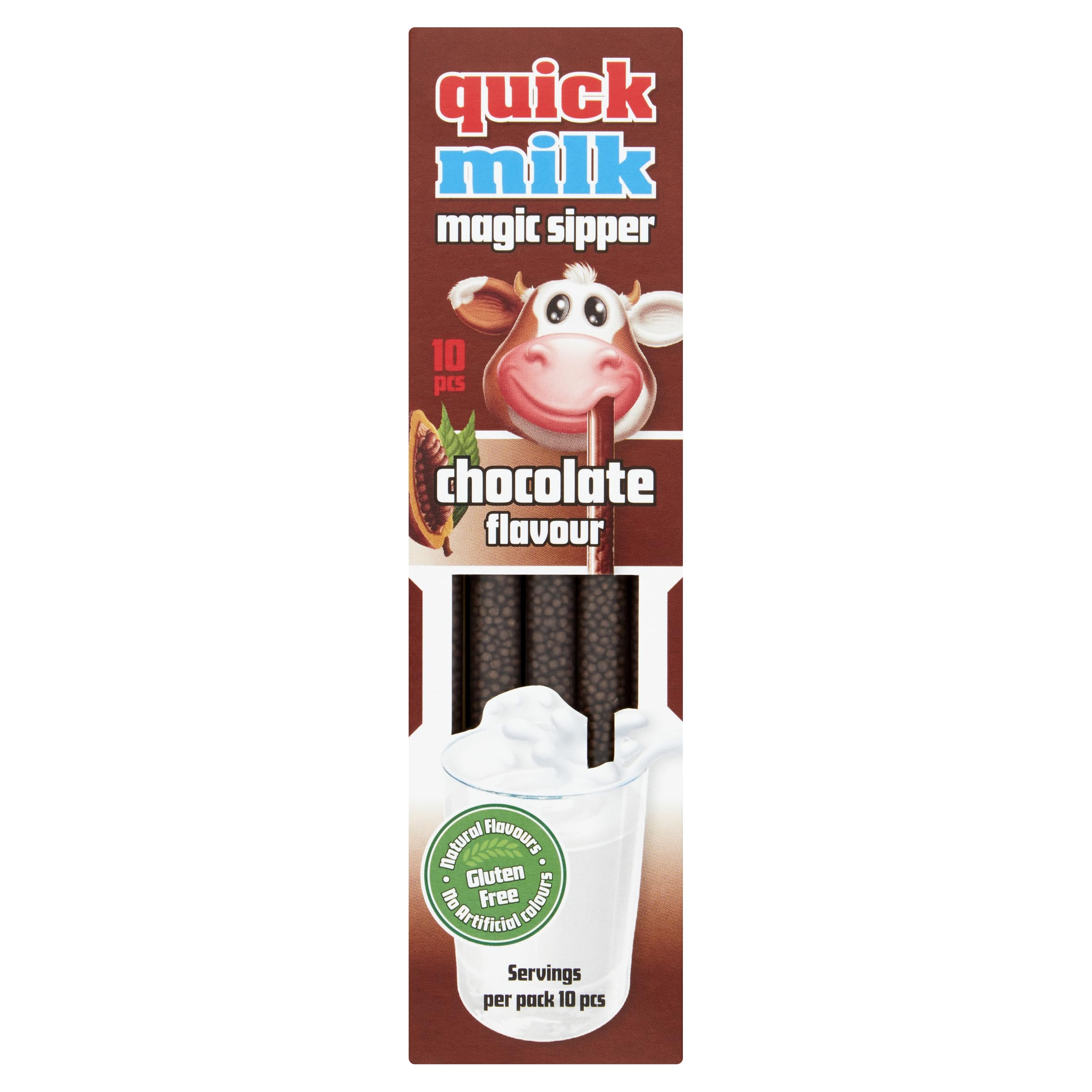 Quick Milk Magic Sipper Choc Straws VAT Free, Per Pack 13 Pieces, White