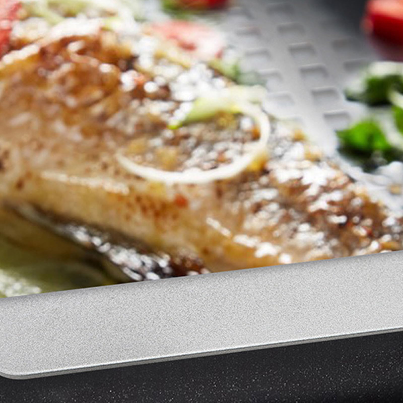Set di decorazioni per barbecue in acciaio inox con vassoi perforati e manico per grigliare verdure e frutti di mare in acciaio inox