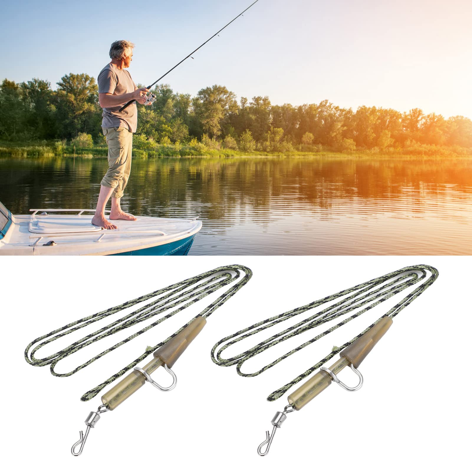 VGEBY Aparejos de Pesca Leader Clips Carp, Leaders Reemplazable Hybrid Camo Leadcore Leaders para Pescar Carp Line Juego de Pesca(Combinación LEADCLIP) Otras Herramientas Y Accesorios De Pesca