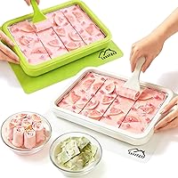 2-Pack Rolled Ice Cream Maker Set - DIY Instant Cold Plates, 304 Stainless Steel with Scrapers & Lids for Homemade Rolls & Frozen Yogurt