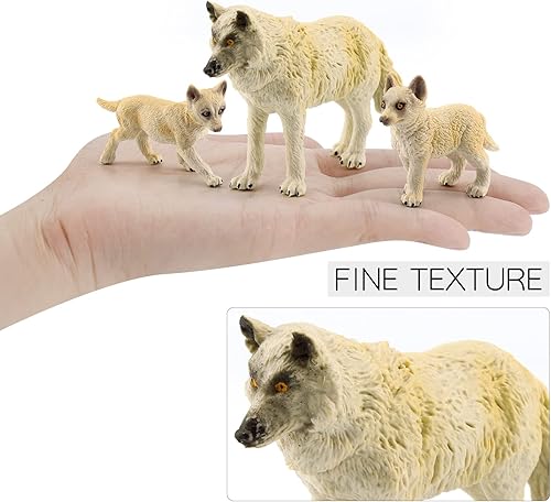 Miniatura 4 de Atralo Service Wild Life - Conjunto de 3 figuras de acción de lobo blanco para niños y niñas