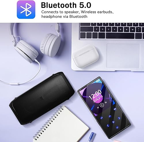 Miniatura 3 de Gueray Reproductor de MP3 de 128 GB Bluetooth Reproductor de MP3 con altavoces Soporte FM Radio Grabadora de voz Tarjeta TF Reproductor de música