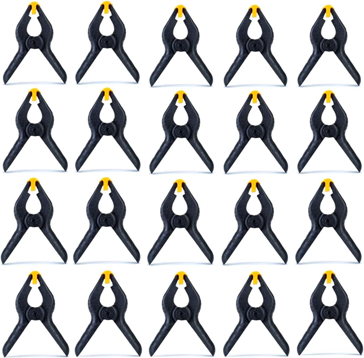 20 Pcs Plastic Spring Clamps Jaw Open Spring Clamp Extra Strength Work Clip for DIY Projects, Photo Studios, Arts and Crafts, Muslin Paper Photo Background