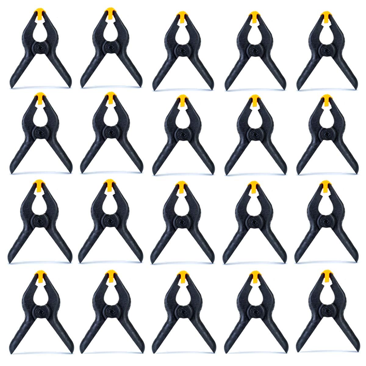 20 Pcs Plastic Spring Clamps Jaw Open Spring Clamp Extra Strength Work Clip for DIY Projects, Photo Studios, Arts and Crafts, Muslin Paper Photo Background