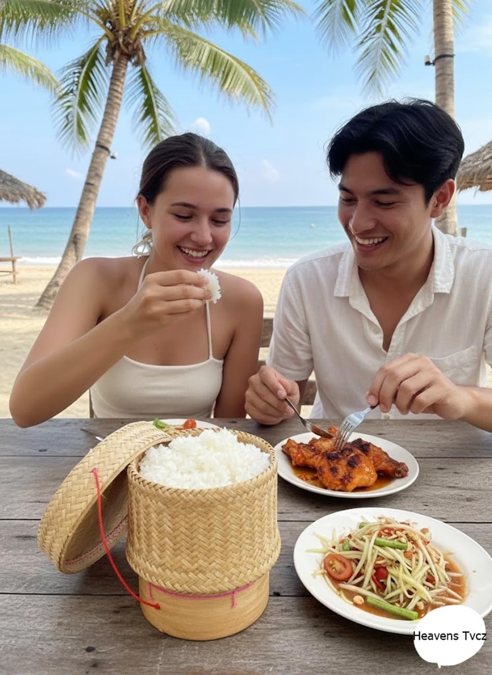 Premium Thai Bamboo Sticky Rice Basket | Handwoven Natural Rice Container 6.5" | Handmade in Thailand | Traditional Sticky Rice Holder for Serving or Decor