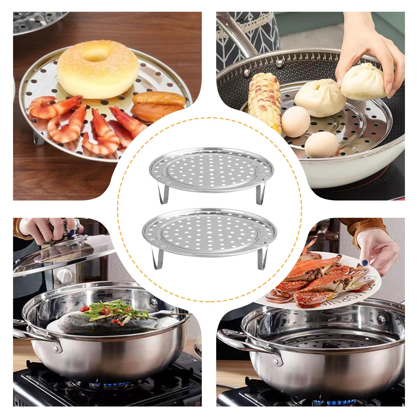 Dhokla Steamer Instant Pot Steamer Basket Multifunctional Stainless ...