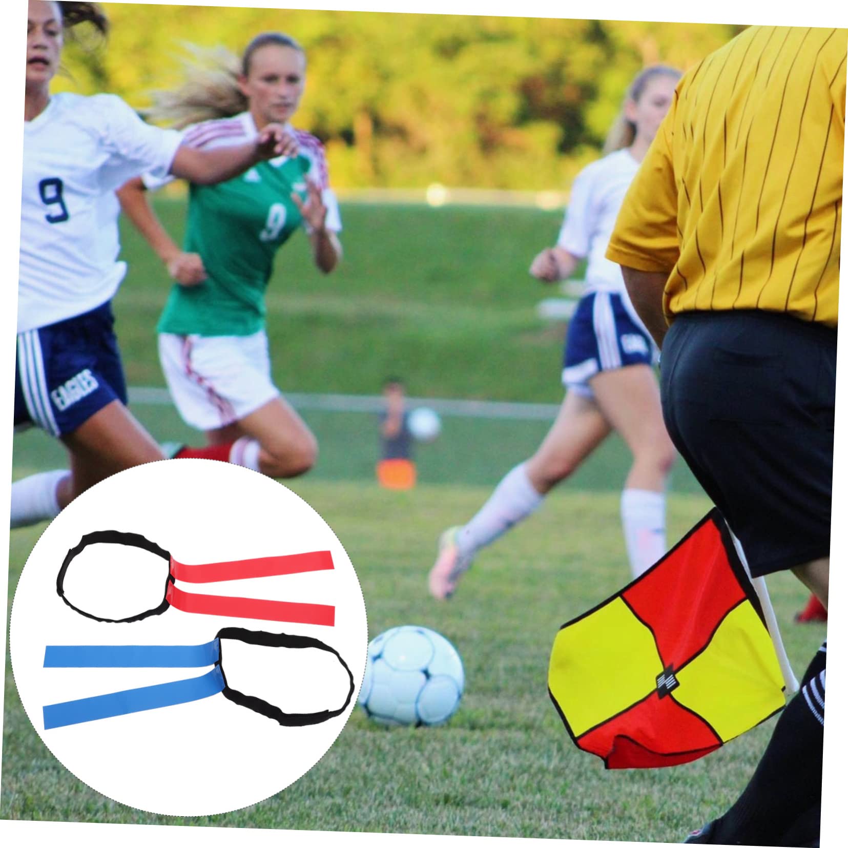 KOMBIUDA 2sets Boy Girl Football Flag Belts of Colored Rugby Waist Flags Sports Supplies for Youth Adults Fits for Games Training Activities