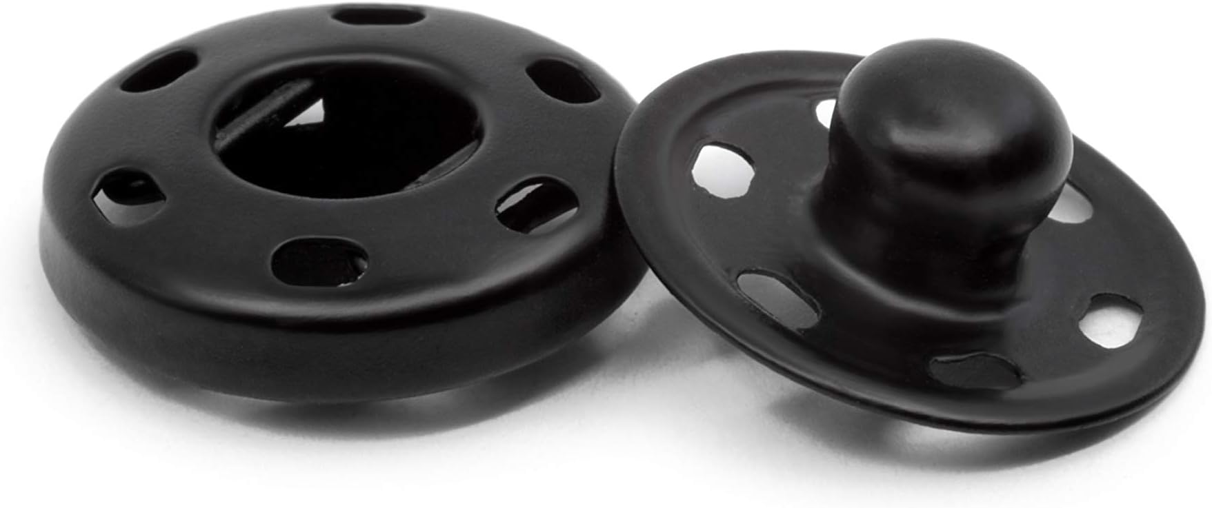 Dritz 80-2-1 Sew-On Snaps, Black, Size 2 6-Count